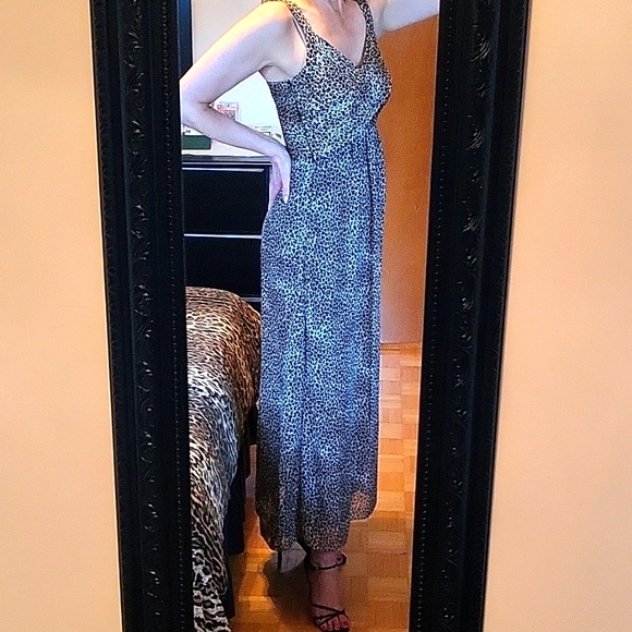 Sexy Leopard Maxi Dress! Chiffon Overlay, Fully Lined, 6 - Picture 4 of 17
